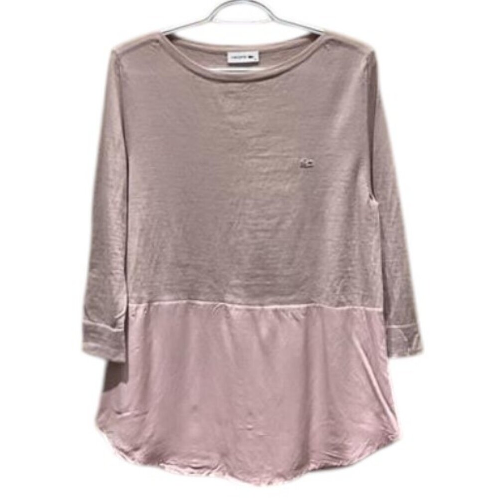Lacoste old rose pink 3/4 sleeve sweater size 40